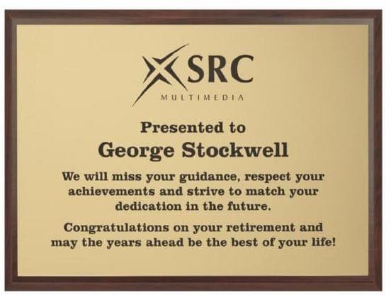 Acrylic Presentation Wall Plaque 20x15cm on wood backboard 23x18cm | TrophyMaster UK