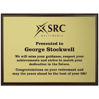 Acrylic Presentation Wall Plaque 28x20cm on wood backboard 30x23cm