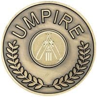Antique Gold 70mm Umpire Medallion with Optional Centre | TrophyMaster UK