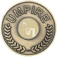 Antique Gold 70mm Umpire Medallion with Optional Centre | TrophyMaster UK
