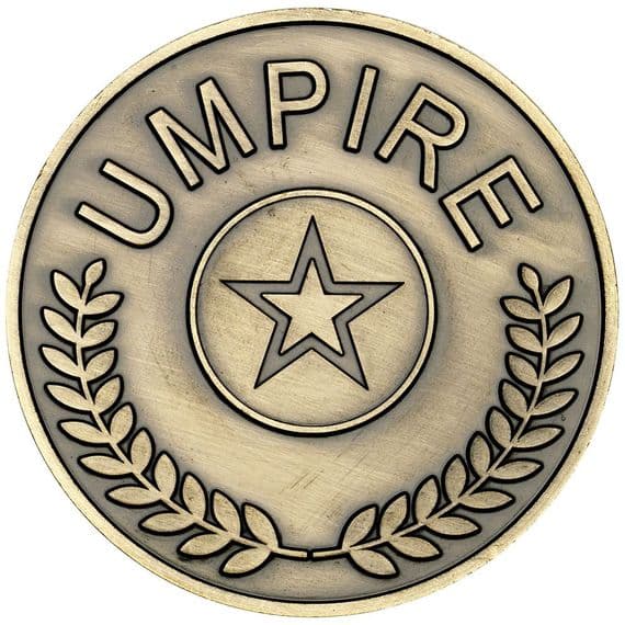 Antique Gold 70mm Umpire Medallion with Optional Centre | TrophyMaster UK