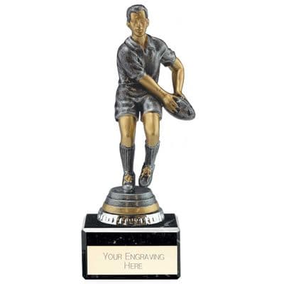 Antique Silver Cyclone Rugby Player Male