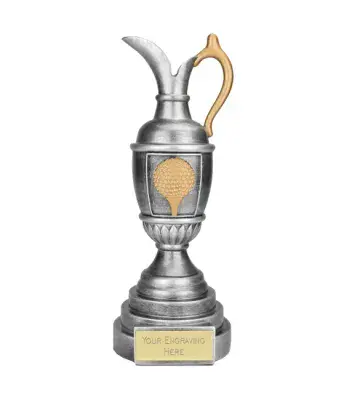 Antique Silver Glazed Resin Golf Claret Jug