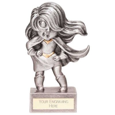 Antique Silver Superhero Female Award 100mm