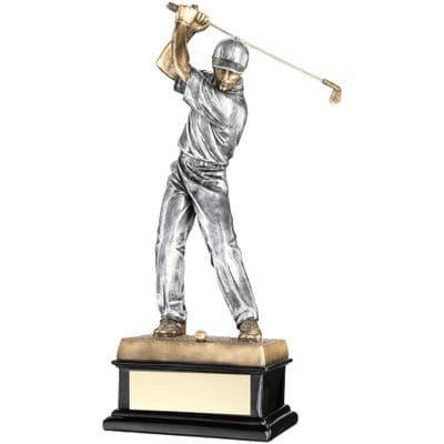 Back Swing Golfer On Black Base Trophy 356mm
