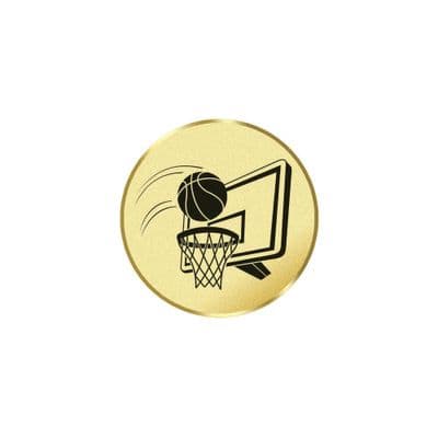 Basketball Gold Metal 25mm Flat Centre - 5pcs