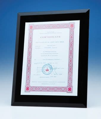 Black Glass Frame For Graduation Certificate A4