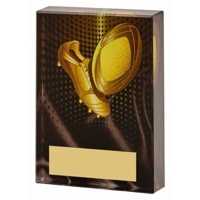 Black/Gold Glass Rugby Boot Award