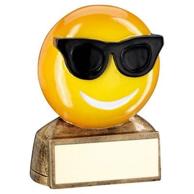 Black 'Sunglasses Emoji' Figure Trophy 70mm