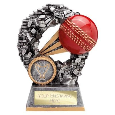 Blast Out Cricket Award Antique Silver