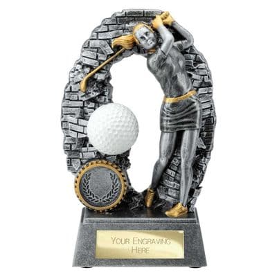 Blast Out Golf Female Resin Award Antique Silver