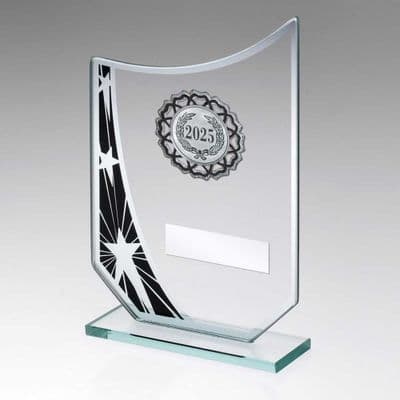 Blazon Silver Trim Glass Award