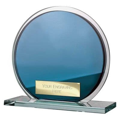 Blue & Silver Seismic Circle Mirror Glass