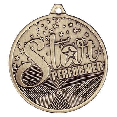 Cascade Star Performer Iron Medal Antique Gold Medal 50mm