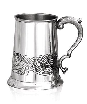 Celtic Scene Pewter Tankard 1pt