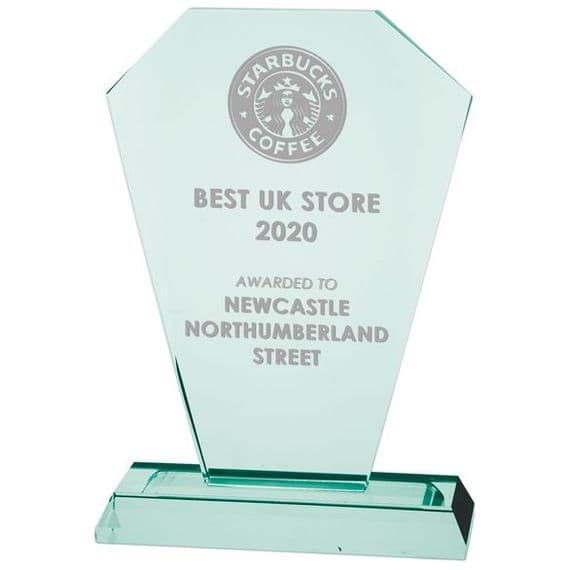 Charleston Jade Glass Award 15mm Thick | TrophyMaster UK