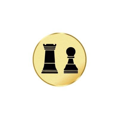 Chess Gold Metal 25mm Flat Centre - 5pcs