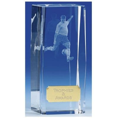 Clarity Crystal Football Block 114mm (4.5
