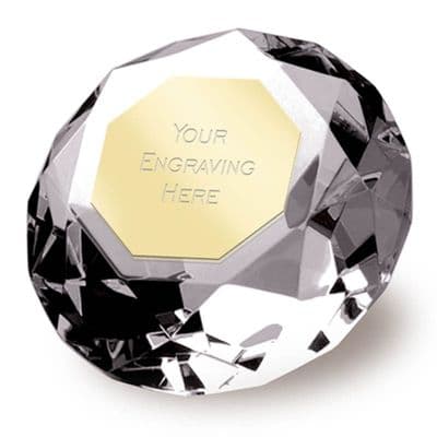 Clear Clarity Diamond  with Engraving Plate
