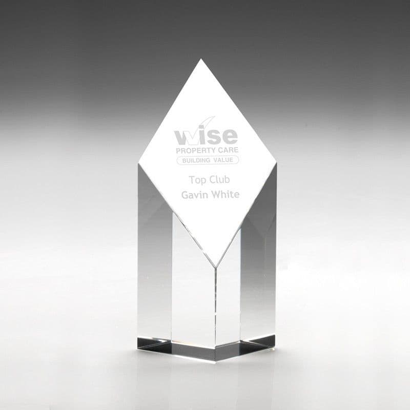 Clear Glass Diamond Column 102mm (4