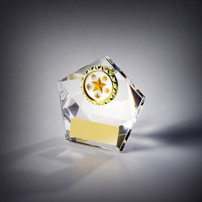 Clear Glass Mini Pentagon 75mm