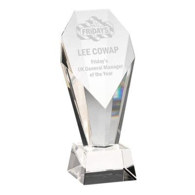 Clear Glass Obelisk On Base