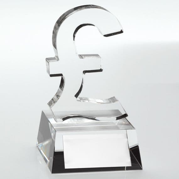Clear Glass 'Pound Sign' Trophy 121mm (4.75