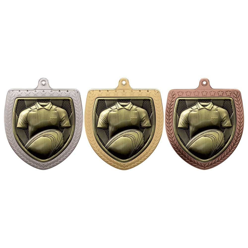 Cobra Rugby Shirt & Ball Shield 75mm Medal