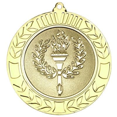 Contemporary Wreath Victory Torch 70mm Medal