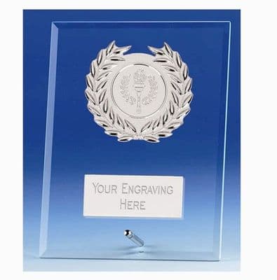 Crest Jade Glass Award with Silver Trim (4mm Thick)