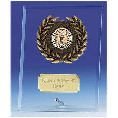 Crest Jade Glass Plaque with Gold Trim (4mm Thick)