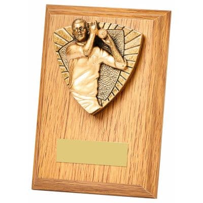 Cricket Bowler Wood Plaque