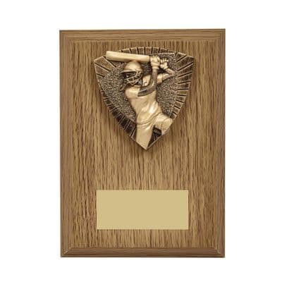 Cricket Female Batting Wood Plaque