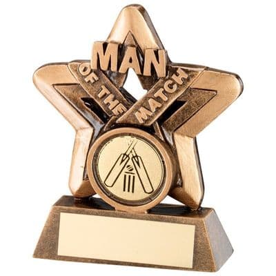 Cricket Man Of The Match Mini Star Trophy 95mm