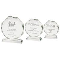 Crystal Glass Clear Base Octagon Award 120mm (4.75