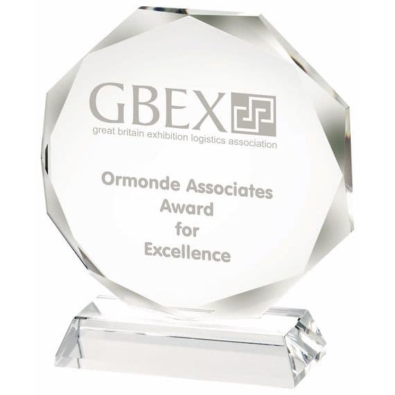 Crystal Glass Clear Base Octagon Award 120mm (4.75