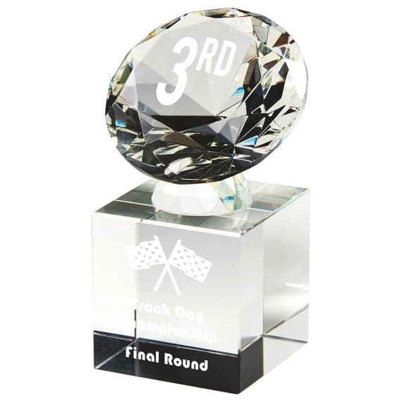 Crystal Glass Diamond Block Award 120mm (4.75