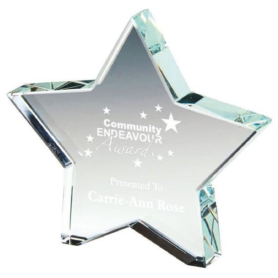 Crystal Star Award With Presentation Case 100mm (4