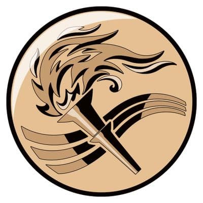 Domed Achievement Torch Centre Gold 25mm - 10pcs