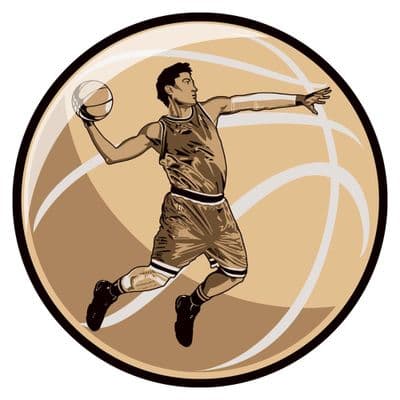 Domed Basketball Centre Gold 25mm - 10pcs