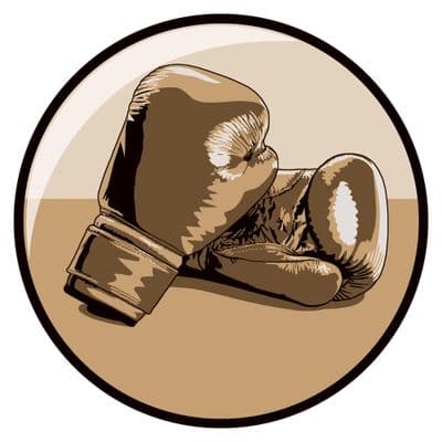 Domed Boxing Gloves Centre Gold 25mm - 10pcs