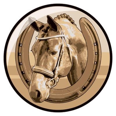 Domed Equestrian Centre Gold 25mm - 10pcs