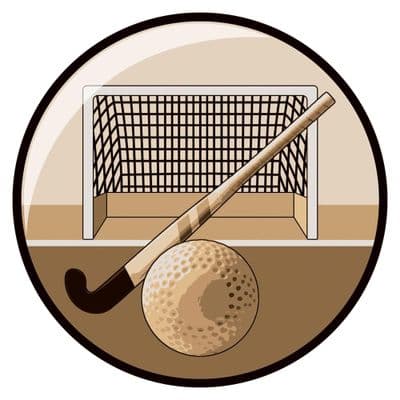 Domed Hockey Centre Gold 25mm - 10pcs