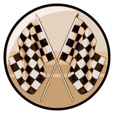 Domed Motorsport Centre Gold 25mm - 10pcs