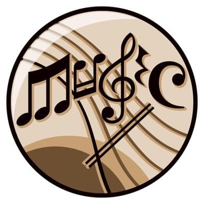 Domed Music Centre Gold 25mm - 10pcs