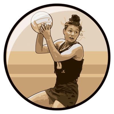 Domed Netball Centre Gold 25mm - 10pcs