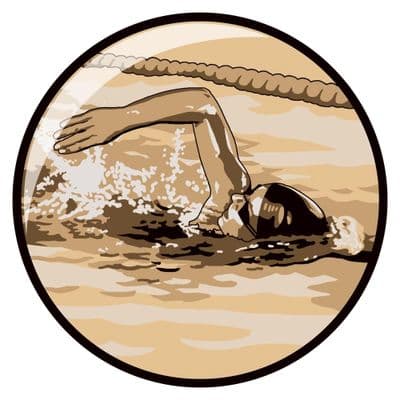 Domed Swimming Female Centre Gold 25mm - 10pcs