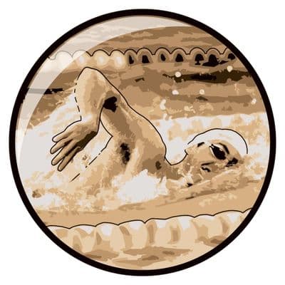 Domed Swimming Male Centre Gold 25mm - 10pcs
