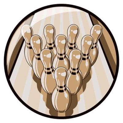 Domed Ten Pin Bowling Centre Gold 25mm - 10pcs