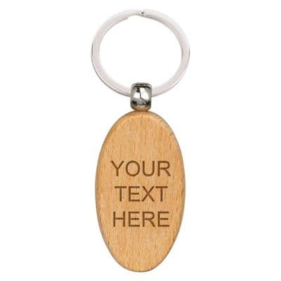 Echo Oval Beechwood Keyring 55mm